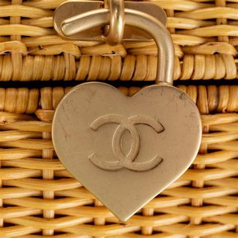 chanel heart locket wicker satchel|Chanel handbags uk.